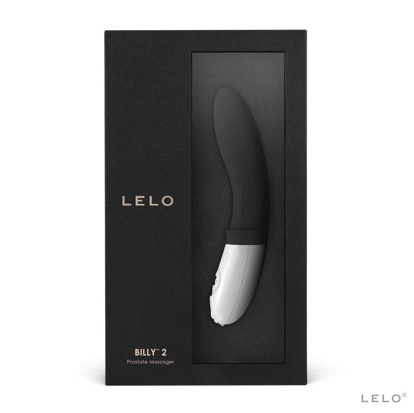 LELO Billy 2 prostate massager in black packaging on a white background
