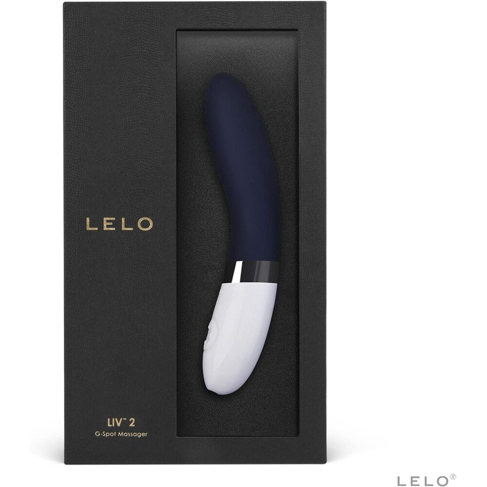 LELO LIV 2 G-Spot Massager in black packaging on a white background