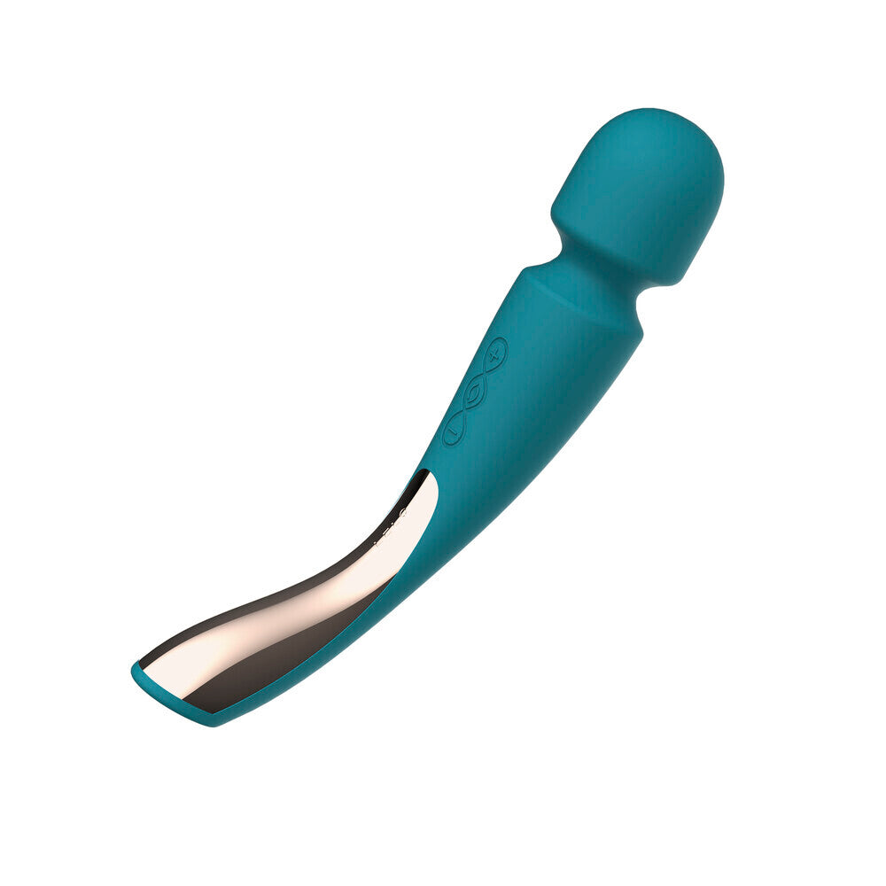 Teal kitchen tool with a curved blade on a white background