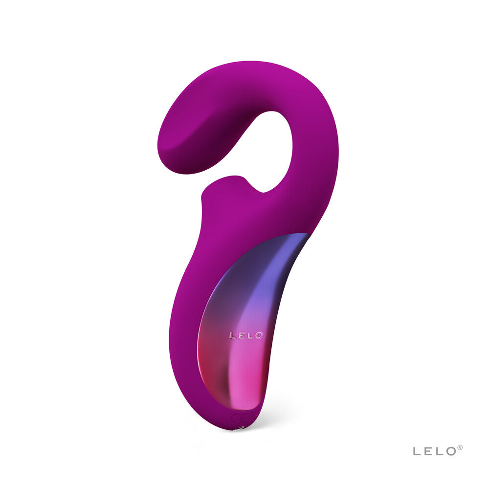 Purple and pink silicone product with 'LELO' branding on a white background