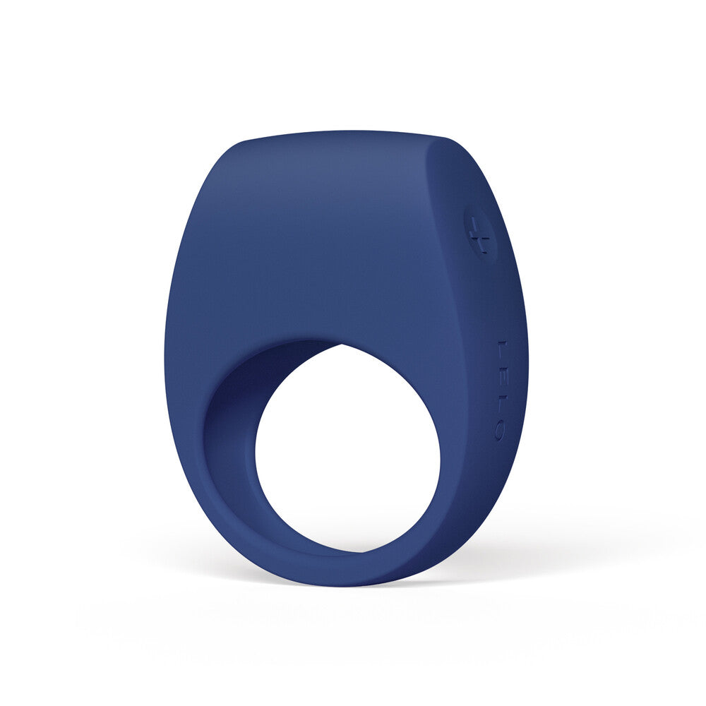 Blue silicone ring on a white background