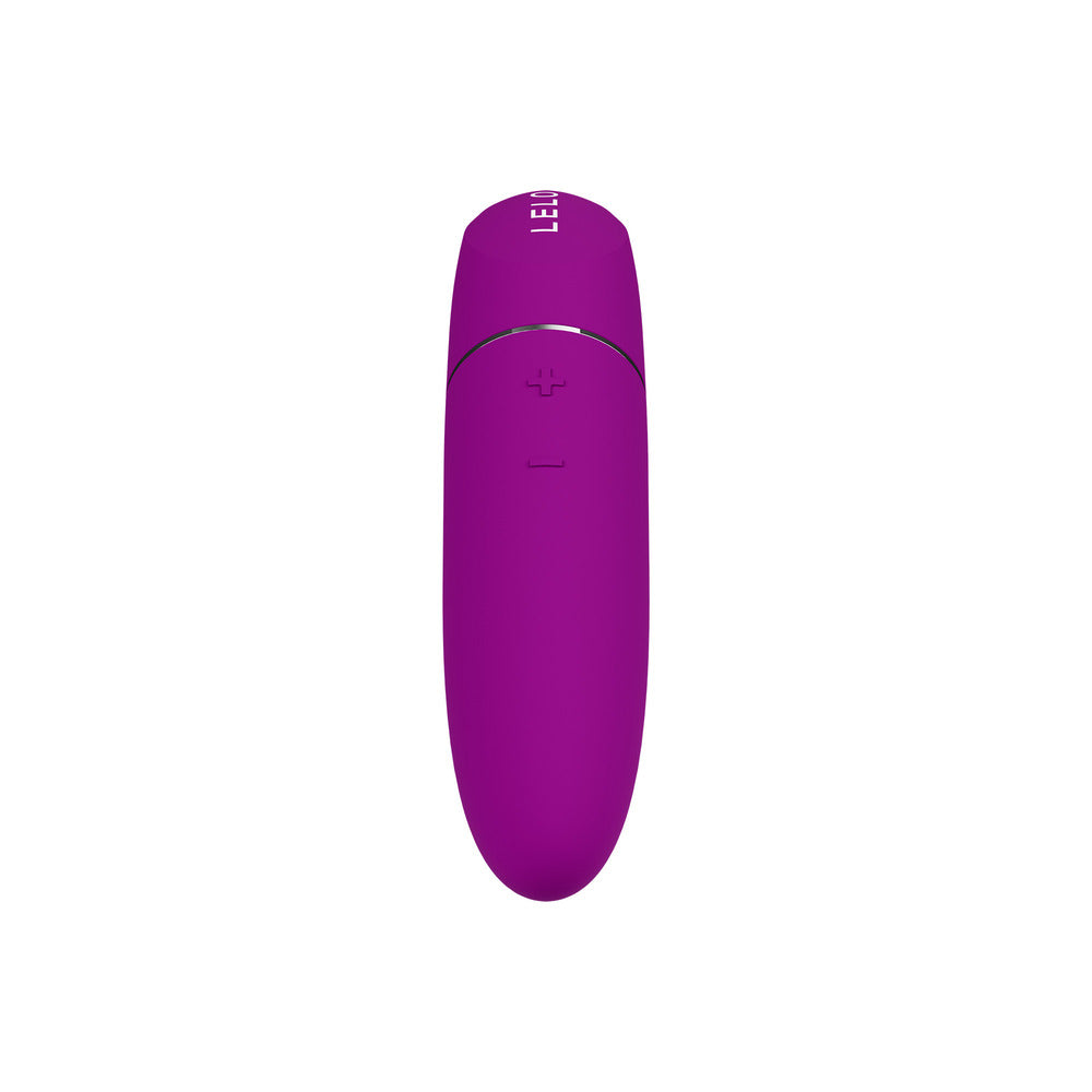 A deep rose lipstick-shaped vibrator with a smooth, sleek design. It's compact and appears to be made of high-quality silicone.