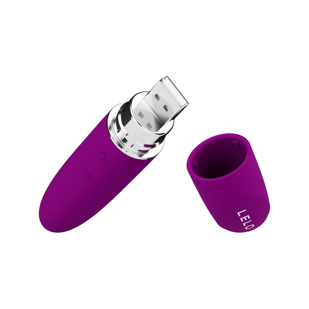 Purple and silver device with 'LELO' branding on a white background