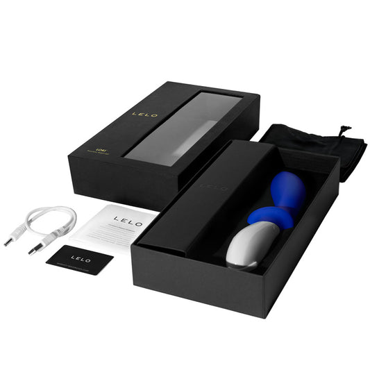 LELO product in a black box with accessories on a white background