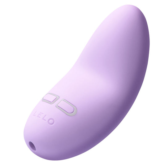 Purple silicone bullet with brand logo on a white background