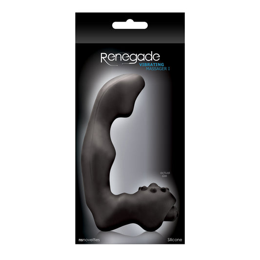 Packaging of a Renegade vibrating massager on a white background