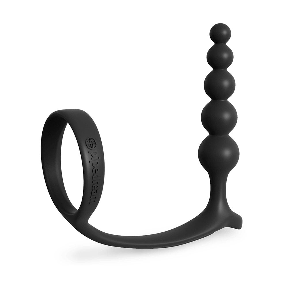 Black silicone ring with spherical design on a white background