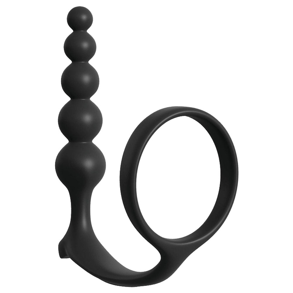 Black silicone ring with spherical design on a white background