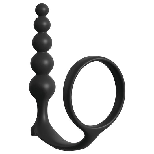 Black silicone ring with spherical design on a white background