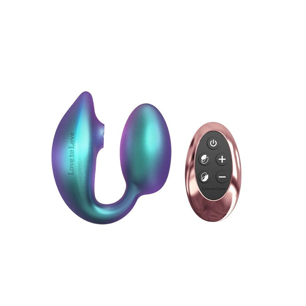 A sleek, green clitoral vibrator with a flapping design and a backlit screen, showing three buttons on the side.