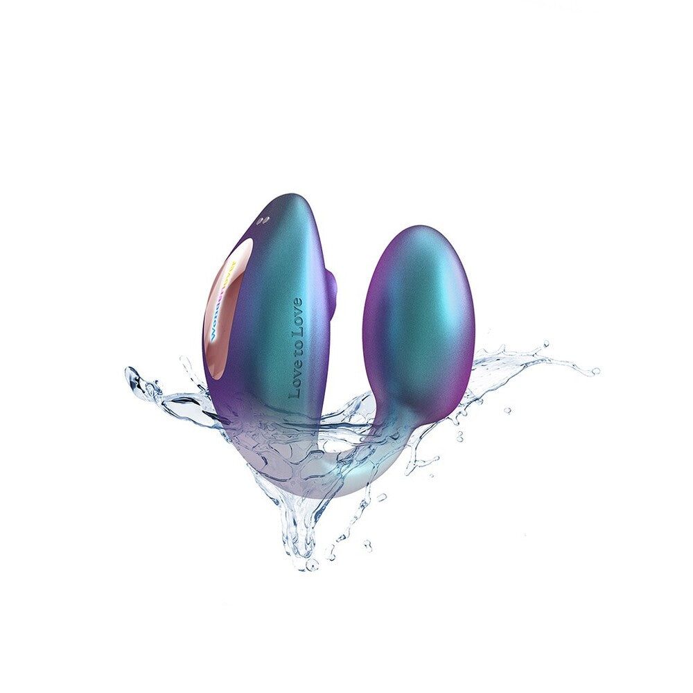 A sleek, green clitoral vibrator with a flapping design and a backlit screen, showing three buttons on the side.