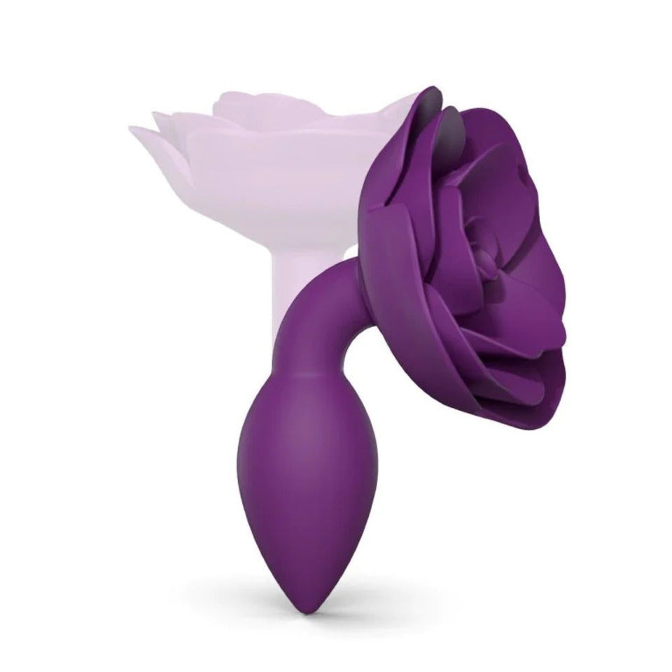 Purple flower-shaped object on a white background