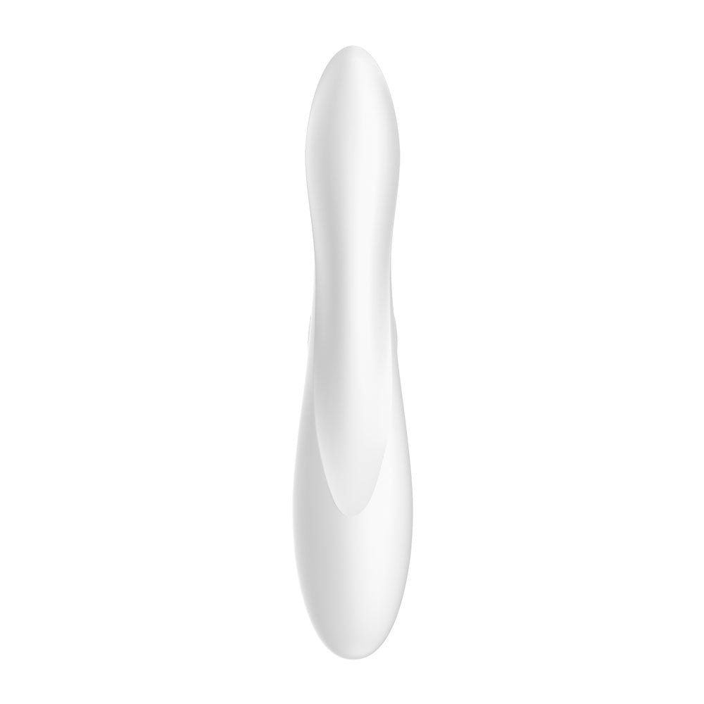 White, oval-shaped object on a white background