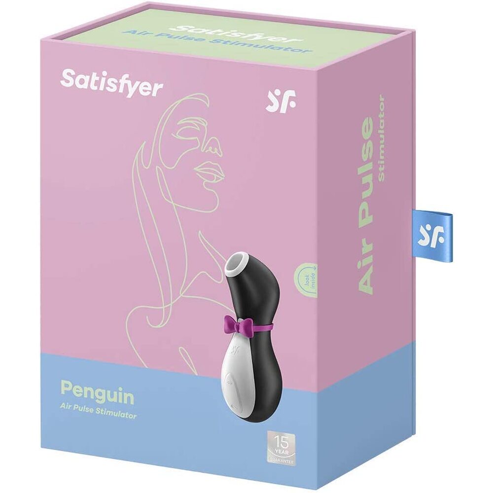 Satisfyer Penguin Air Pulse Stimulator packaging on a white background