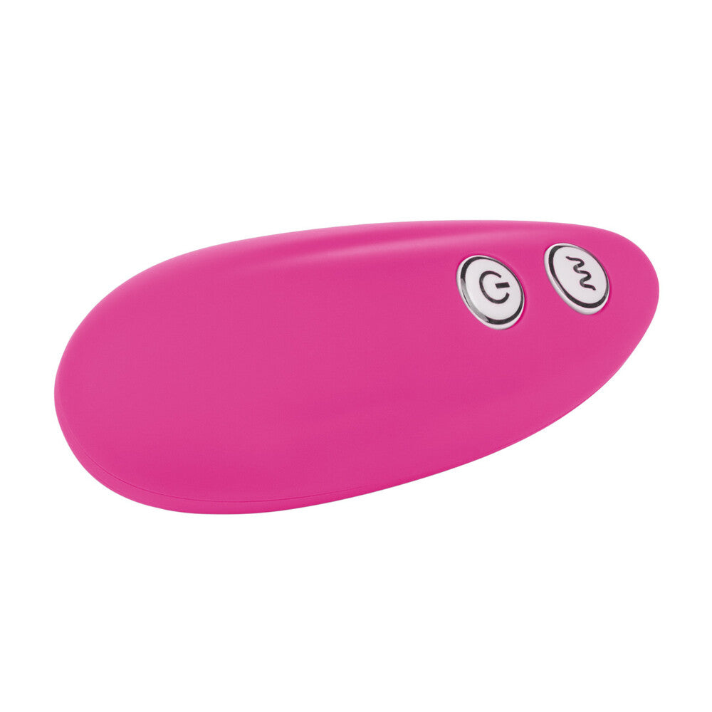 Pink electronic device with buttons on a white background