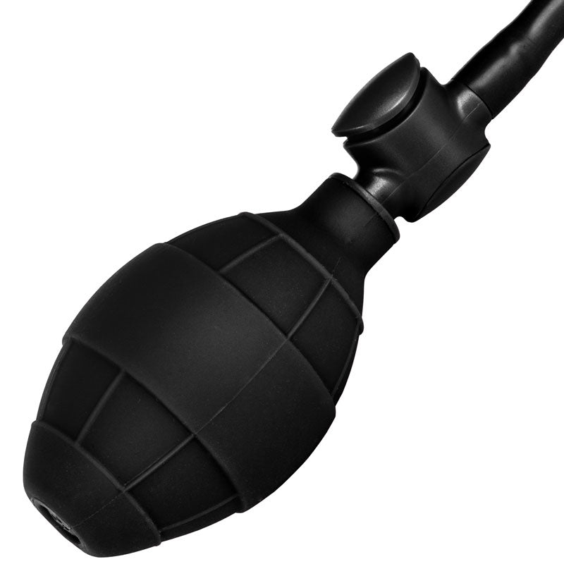 Black rubber bulb with a hose on a white background