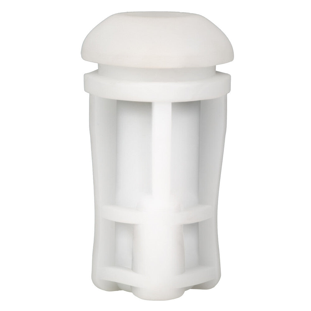 White plastic component on a white background