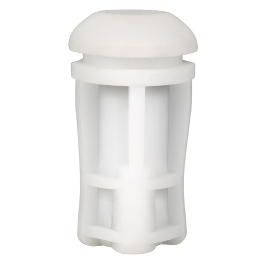 White plastic component on a white background