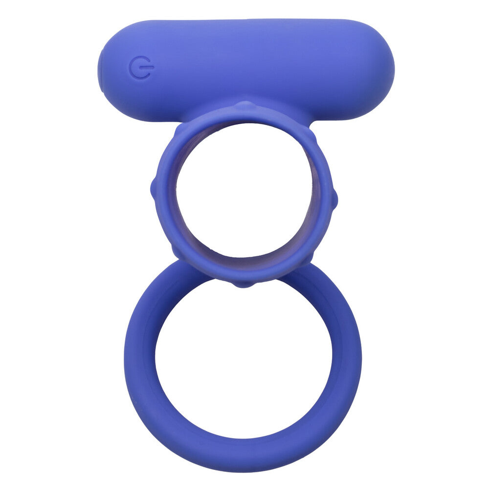 Blue silicone ring on a white background