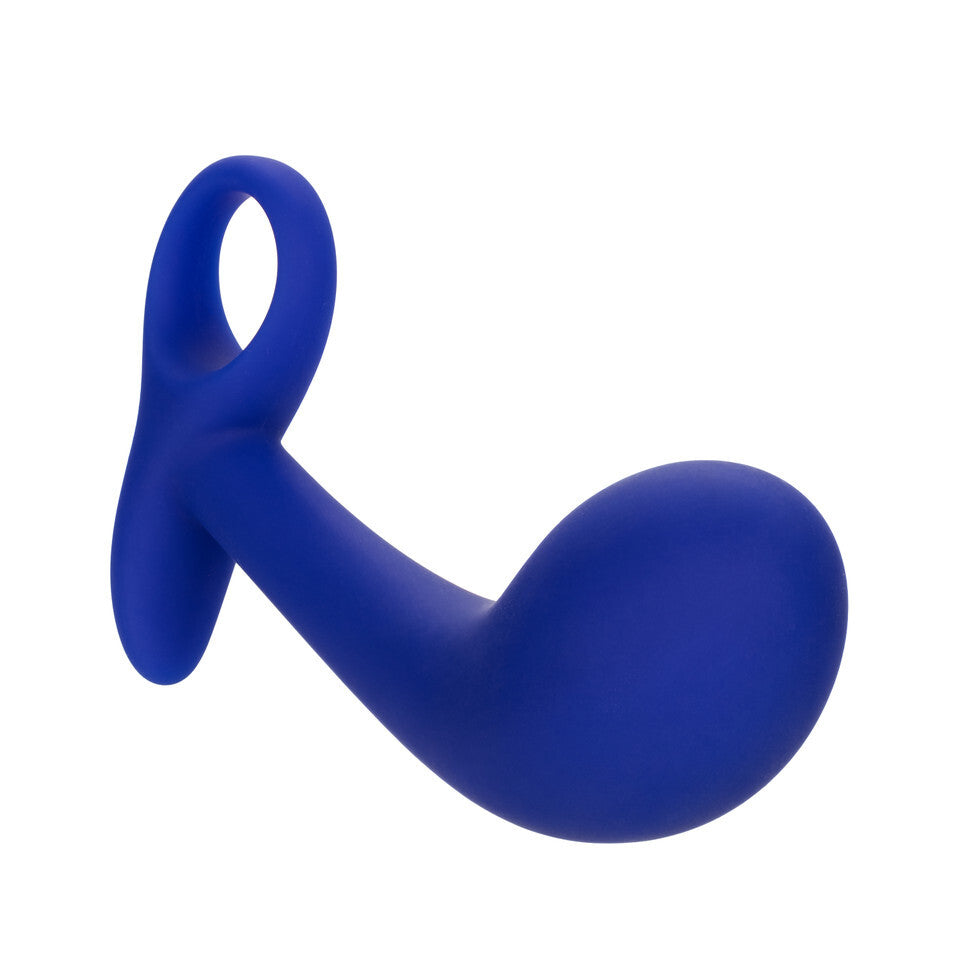 Blue silicone ring on a white background