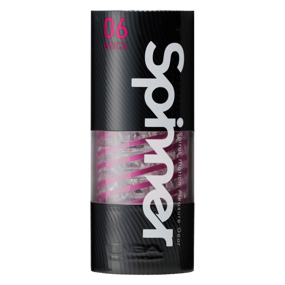 Black cylindrical container with 'Spinner' branding on a white background