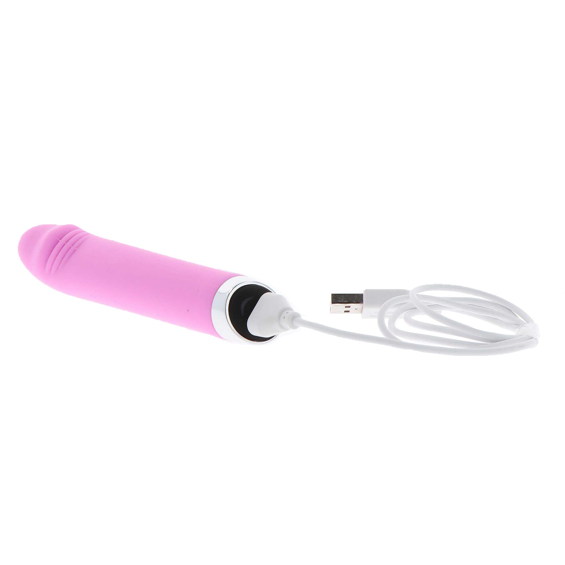 A pink, sleek, and compact vibrator with a rounded tip and a one-touch-button control located at the base. The device is approximately 5.