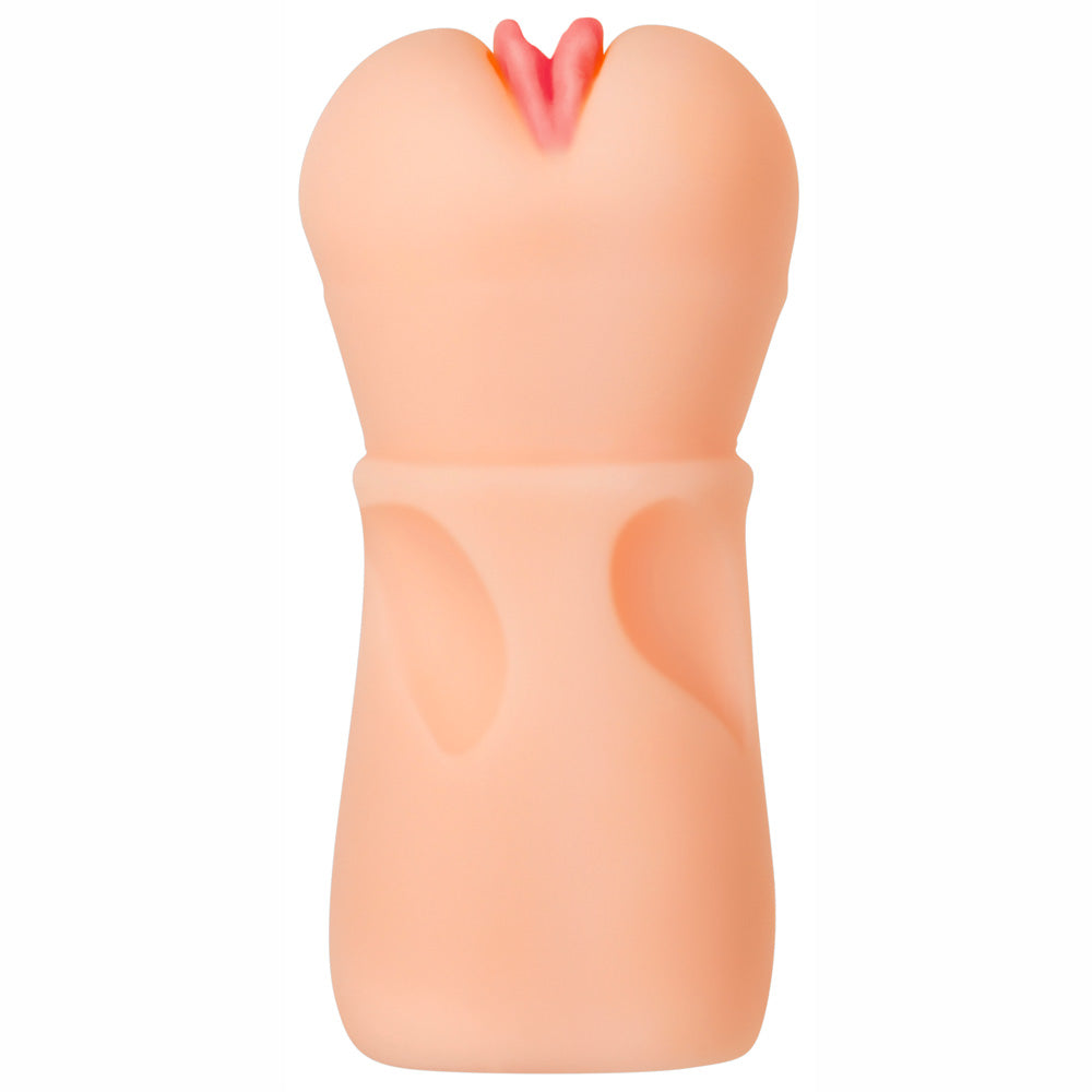 Sexual product with a pink component on a white background