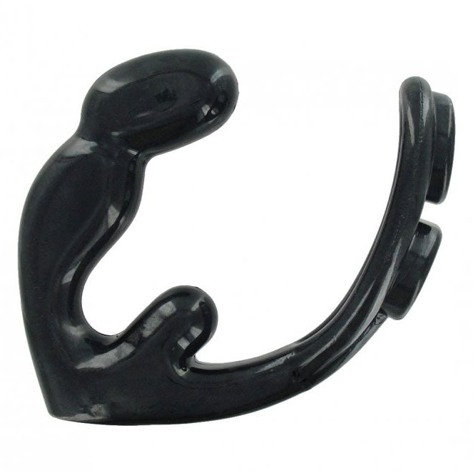 Black plastic clip on a white background