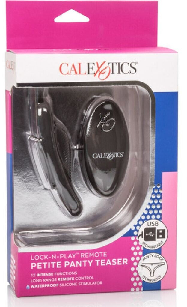 Calexotics Lock-N-Play Remote Petite Panty Teaser packaging on a white background