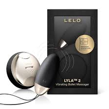 LELO Lyla 2 bullet massager with packaging on a white background