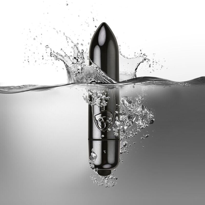 Black lipstick being dropped into water with splash effect