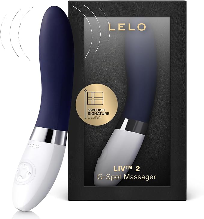LELO LIV 2 G-Spot Massager with packaging on a white background