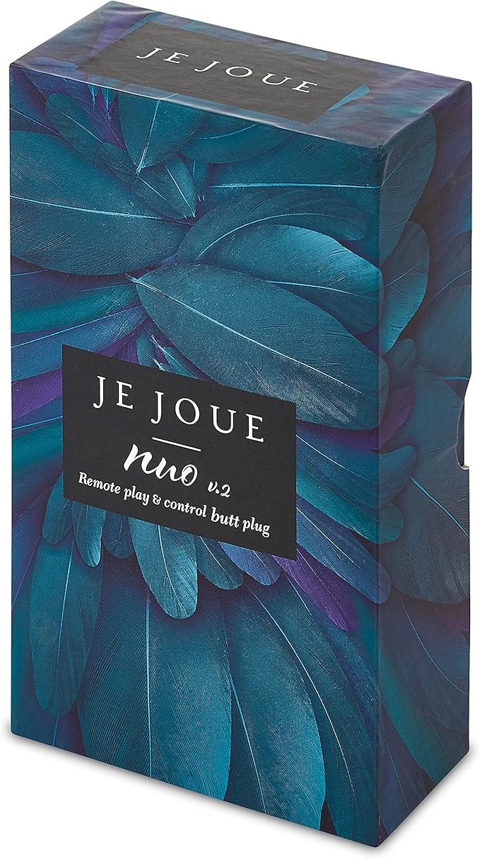 Je Joue Nino v2 product packaging with blue feather design