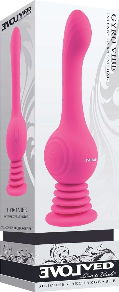 Pink GYRO VIBE product with packaging on a white background