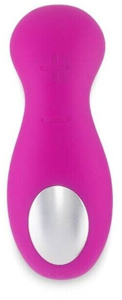 Pink and silver device on a white background