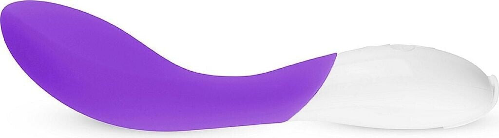 Purple and white curved object on a white background