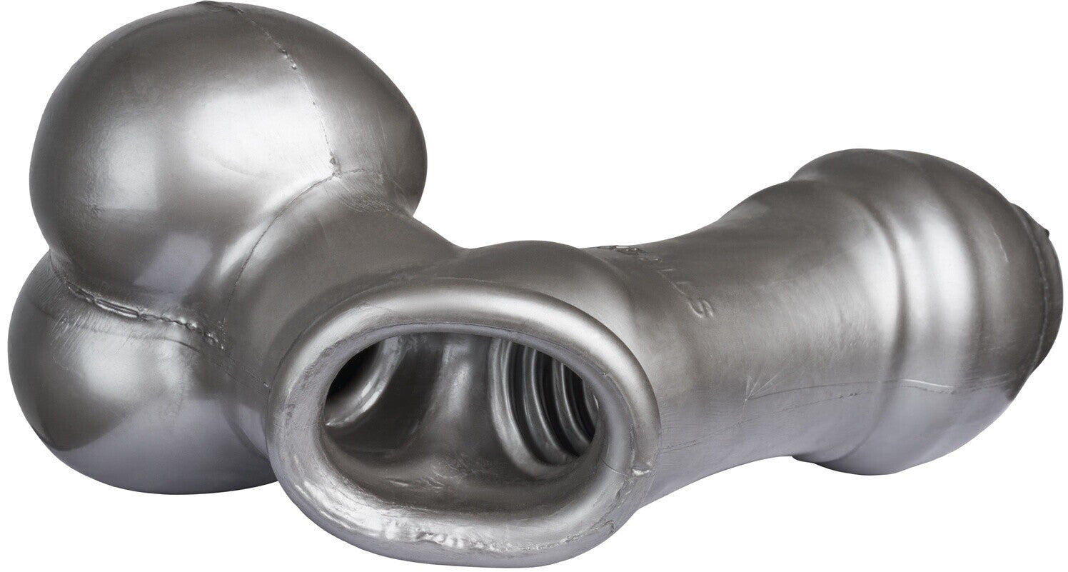Metal pipe fitting on a white background