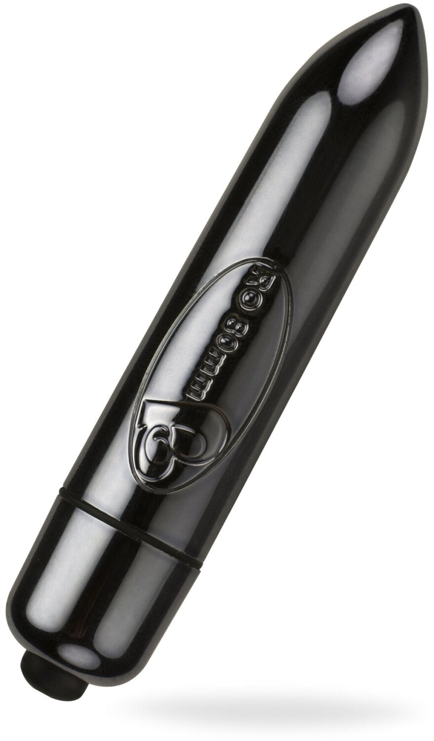 Black and silver device with a brand logo on a white background